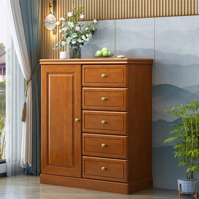 16" D Solid Wood Combo Dresser Modern Storage Chest Dresser with Drawers and Doors 31"L x 16"W x 39"H Brown Clearhalo 'Bedroom Furniture' 'Dressers & Chests' 'dressers_chests' 'furn' 'furn_dressers_chests' 'Furniture' 5659369