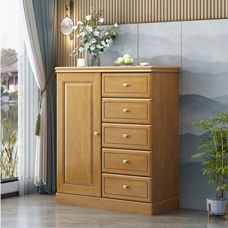 16" D Solid Wood Combo Dresser Modern Storage Chest Dresser with Drawers and Doors 31"L x 16"W x 39"H Natural Clearhalo 'Bedroom Furniture' 'Dressers & Chests' 'dressers_chests' 'furn' 'furn_dressers_chests' 'Furniture' 5659371