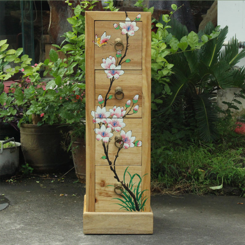 11" D Solid Wood Lingerie Chest Traditional Storage Chest Dresser with Drawers and Doors