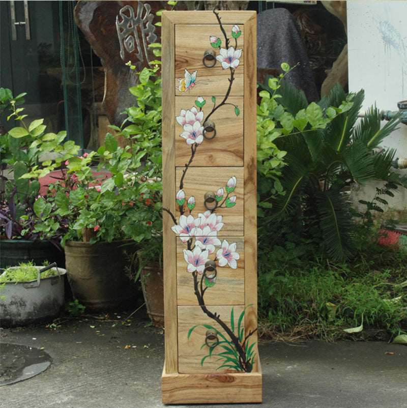 11" D Solid Wood Lingerie Chest Traditional Storage Chest Dresser with Drawers and Doors