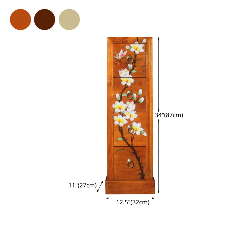 11" D Solid Wood Lingerie Chest Traditional Storage Chest Dresser with Drawers and Doors