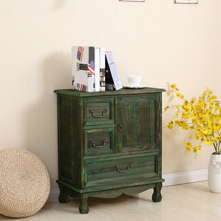 12" D Traditional Wooden Combo Dresser Bedroom Storage Chest Dresser with Drawers and Door 23"L x 13"W x 27"H Green Clearhalo 'Bedroom Furniture' 'Dressers & Chests' 'dressers_chests' 'furn' 'furn_dressers_chests' 'Furniture' 5659544