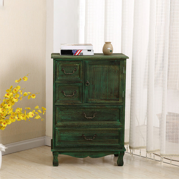 12" D Traditional Wooden Combo Dresser Bedroom Storage Chest Dresser with Drawers and Door 23"L x 13"W x 33"H Green Clearhalo 'Bedroom Furniture' 'Dressers & Chests' 'dressers_chests' 'furn' 'furn_dressers_chests' 'Furniture' 5659546