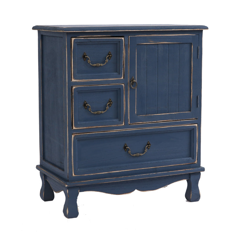 12" D Traditional Wooden Combo Dresser Bedroom Storage Chest Dresser with Drawers and Door 23"L x 13"W x 27"H Blue Clearhalo 'Bedroom Furniture' 'Dressers & Chests' 'dressers_chests' 'furn' 'furn_dressers_chests' 'Furniture' 5659551