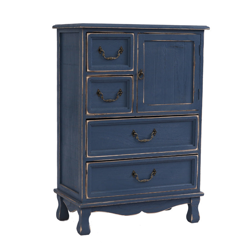 12" D Traditional Wooden Combo Dresser Bedroom Storage Chest Dresser with Drawers and Door 23"L x 13"W x 33"H Blue Clearhalo 'Bedroom Furniture' 'Dressers & Chests' 'dressers_chests' 'furn' 'furn_dressers_chests' 'Furniture' 5659552