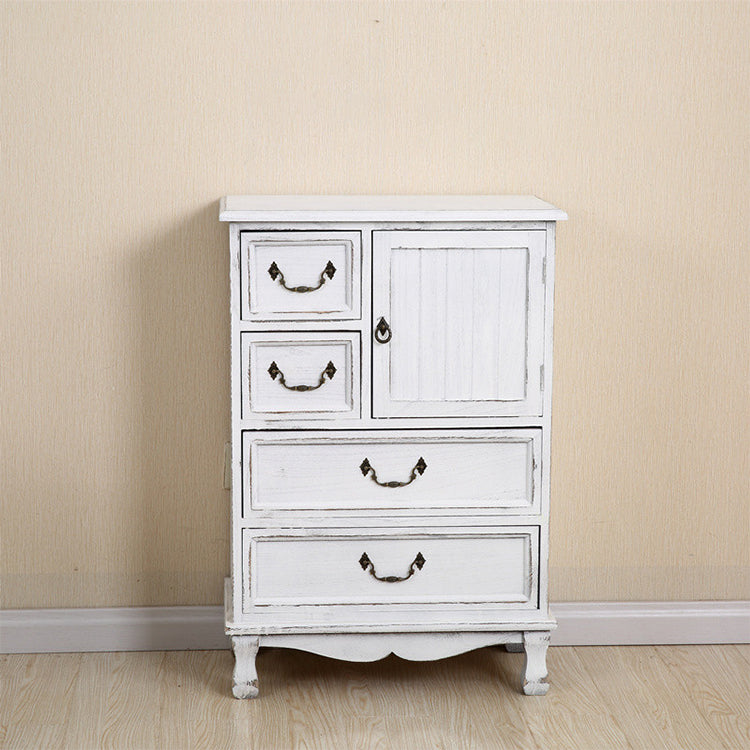 12" D Traditional Wooden Combo Dresser Bedroom Storage Chest Dresser with Drawers and Door 23"L x 13"W x 33"H White Clearhalo 'Bedroom Furniture' 'Dressers & Chests' 'dressers_chests' 'furn' 'furn_dressers_chests' 'Furniture' 5659555