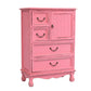 12" D Traditional Wooden Combo Dresser Bedroom Storage Chest Dresser with Drawers and Door 23"L x 13"W x 33"H Pink Clearhalo 'Bedroom Furniture' 'Dressers & Chests' 'dressers_chests' 'furn' 'furn_dressers_chests' 'Furniture' 5659557
