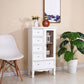 12" D Traditional Wooden Combo Dresser Bedroom Storage Chest Dresser with Drawers and Door 21"L x 12"W x 38"H White Clearhalo 'Bedroom Furniture' 'Dressers & Chests' 'dressers_chests' 'furn' 'furn_dressers_chests' 'Furniture' 5659559