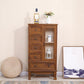 12" D Traditional Wooden Combo Dresser Bedroom Storage Chest Dresser with Drawers and Door 21"L x 12"W x 38"H Distressed Wood Clearhalo 'Bedroom Furniture' 'Dressers & Chests' 'dressers_chests' 'furn' 'furn_dressers_chests' 'Furniture' 5659560