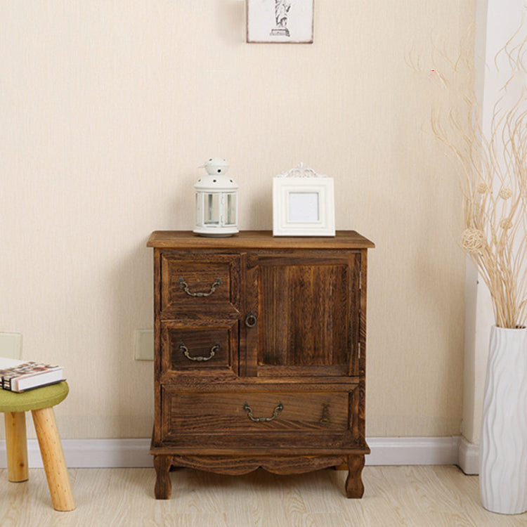 12" D Traditional Wooden Combo Dresser Bedroom Storage Chest Dresser with Drawers and Door 23"L x 13"W x 27"H Distressed Wood Clearhalo 'Bedroom Furniture' 'Dressers & Chests' 'dressers_chests' 'furn' 'furn_dressers_chests' 'Furniture' 5659561