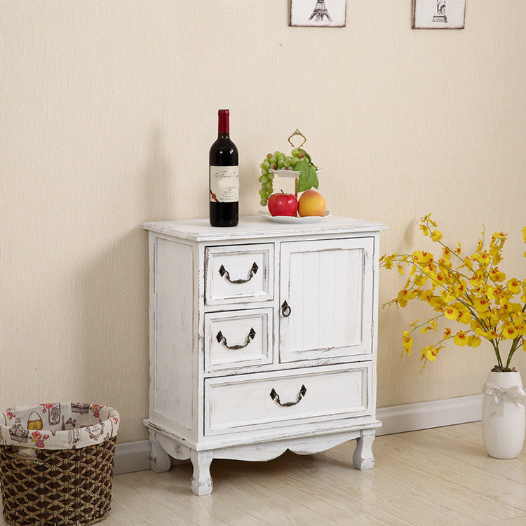 12" D Traditional Wooden Combo Dresser Bedroom Storage Chest Dresser with Drawers and Door 23"L x 13"W x 27"H White Clearhalo 'Bedroom Furniture' 'Dressers & Chests' 'dressers_chests' 'furn' 'furn_dressers_chests' 'Furniture' 5659562