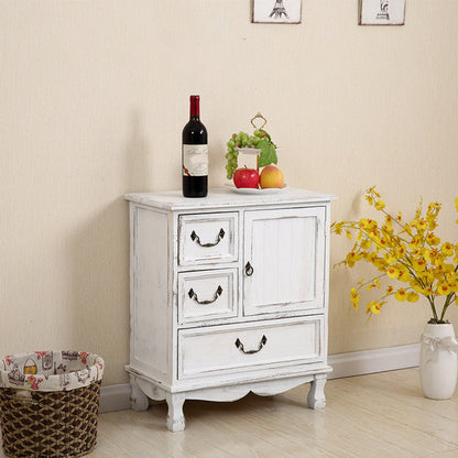 12" D Traditional Wooden Combo Dresser Bedroom Storage Chest Dresser with Drawers and Door 23"L x 13"W x 27"H White Clearhalo 'Bedroom Furniture' 'Dressers & Chests' 'dressers_chests' 'furn' 'furn_dressers_chests' 'Furniture' 5659562