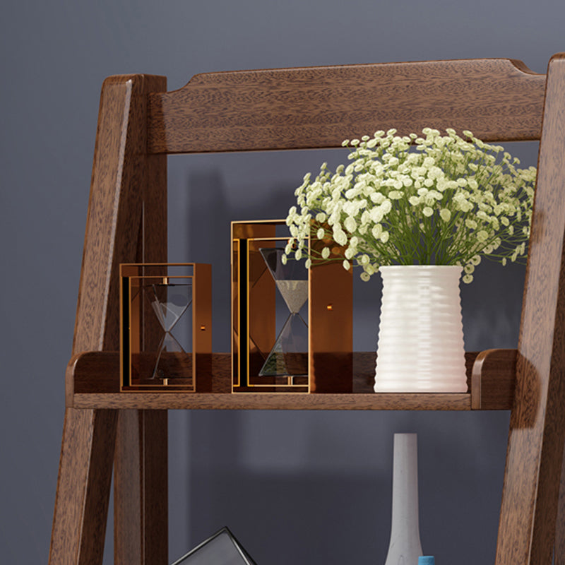 Estantería de la escalera estantería moderna de nogal con 4 estantes para la oficina en casa