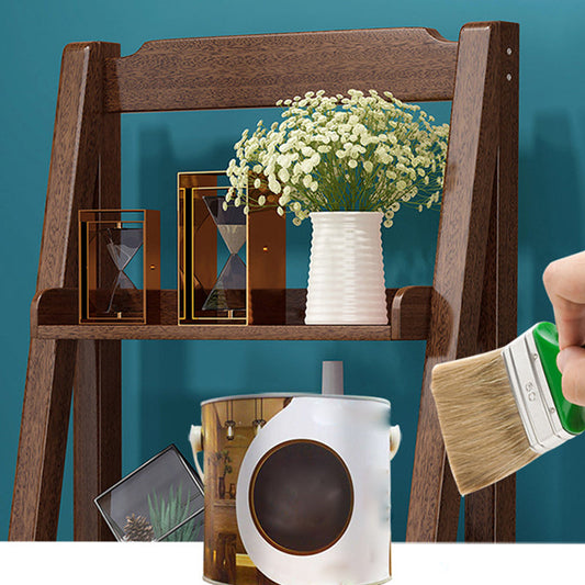 Estantería de la escalera estantería moderna de nogal con 4 estantes para la oficina en casa