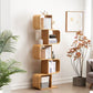 Geometry Bamboo Bookshelf Modern Style Bookcase for Home Office 22" W X 9" D