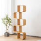 Geometry Bamboo Bookshelf Modern Style Bookcase for Home Office 22" W X 9" D