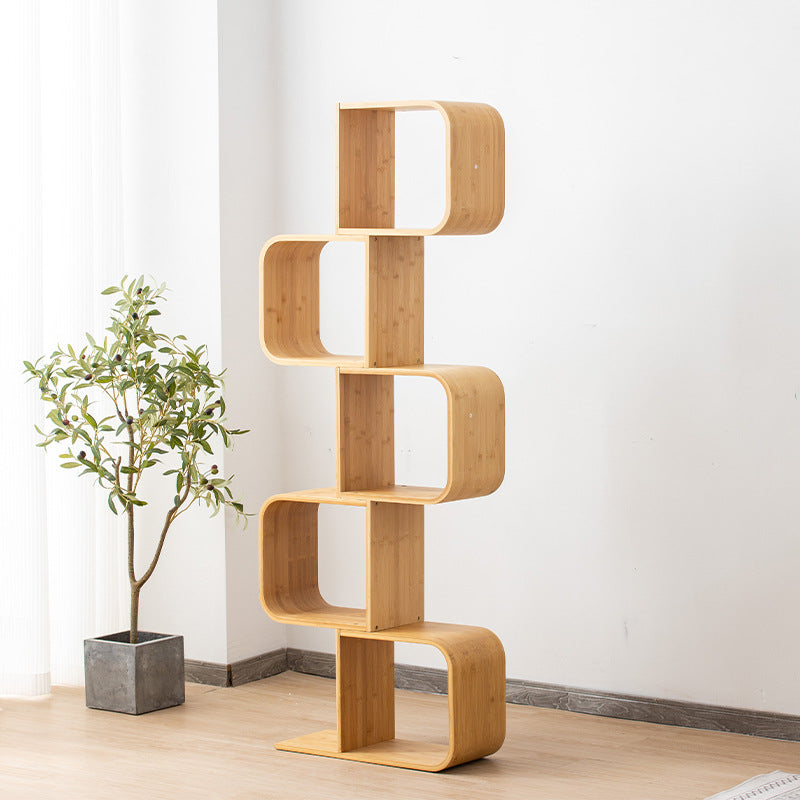 Geometry Bamboo Bookshelf Modern Style Bookcase for Home Office 22" W X 9" D Clearhalo 'Bookcases' 'furn' 'furn_bookcases' 'Furniture' 'Office Furniture' 5659632