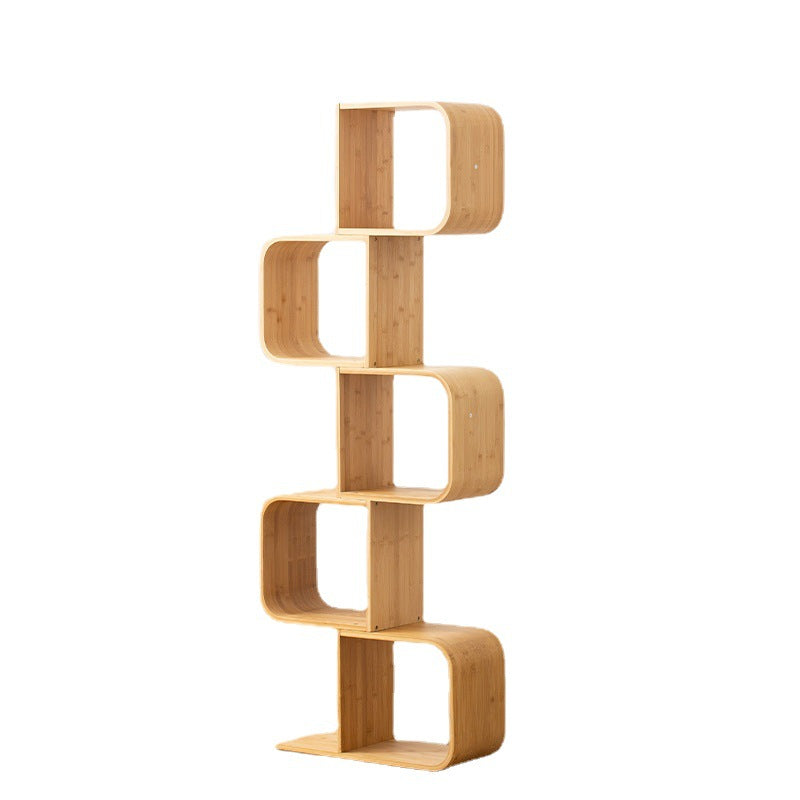 Geometry Bamboo Bookshelf Modern Style Bookcase for Home Office 22" W X 9" D Clearhalo 'Bookcases' 'furn' 'furn_bookcases' 'Furniture' 'Office Furniture' 5659633