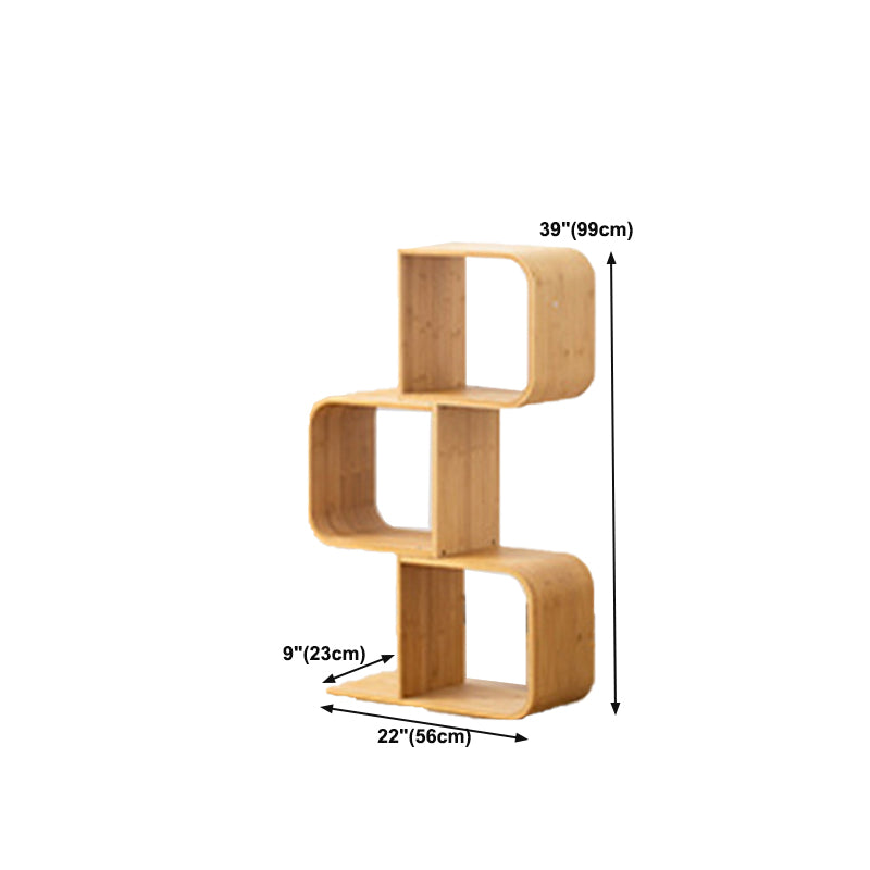 Geometry Bamboo Bookshelf Modern Style Bookcase for Home Office 22" W X 9" D Clearhalo 'Bookcases' 'furn' 'furn_bookcases' 'Furniture' 'Office Furniture' 5659639