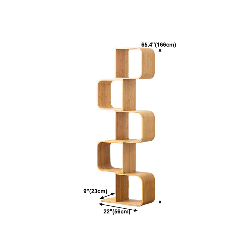 Geometry Bamboo Bookshelf Modern Style Bookcase for Home Office 22" W X 9" D Clearhalo 'Bookcases' 'furn' 'furn_bookcases' 'Furniture' 'Office Furniture' 5659641