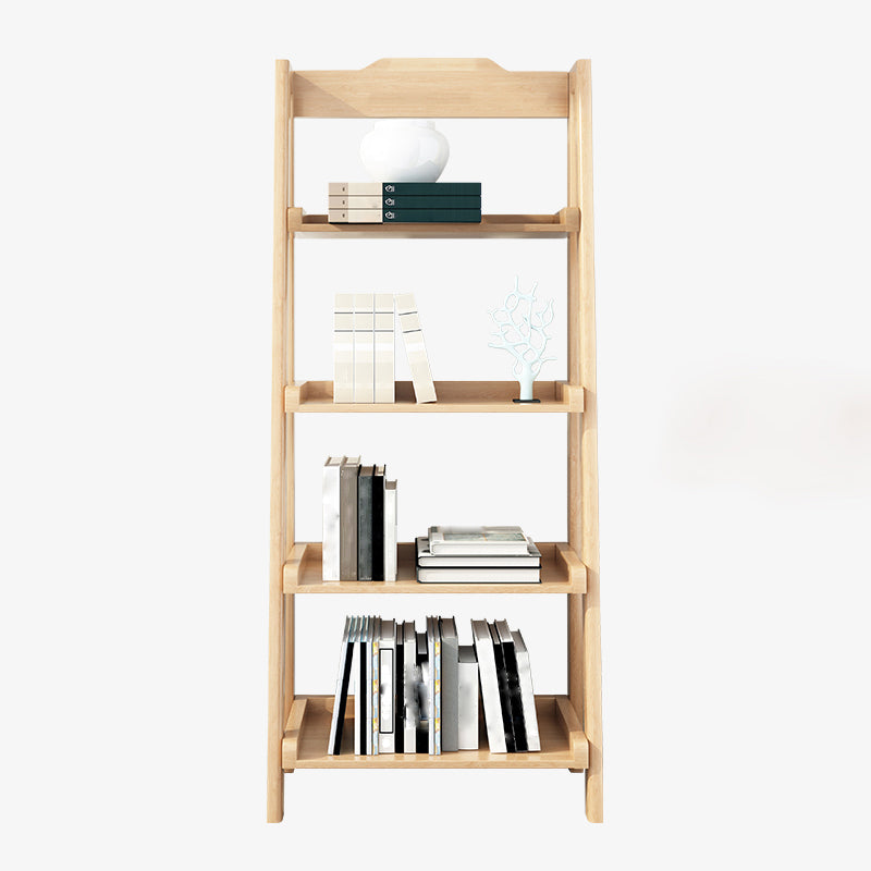 Échelle en bois massif bibliothèque moderne bibliothèque de rangement ouvert pour le bureau à domicile, 14.1 "D