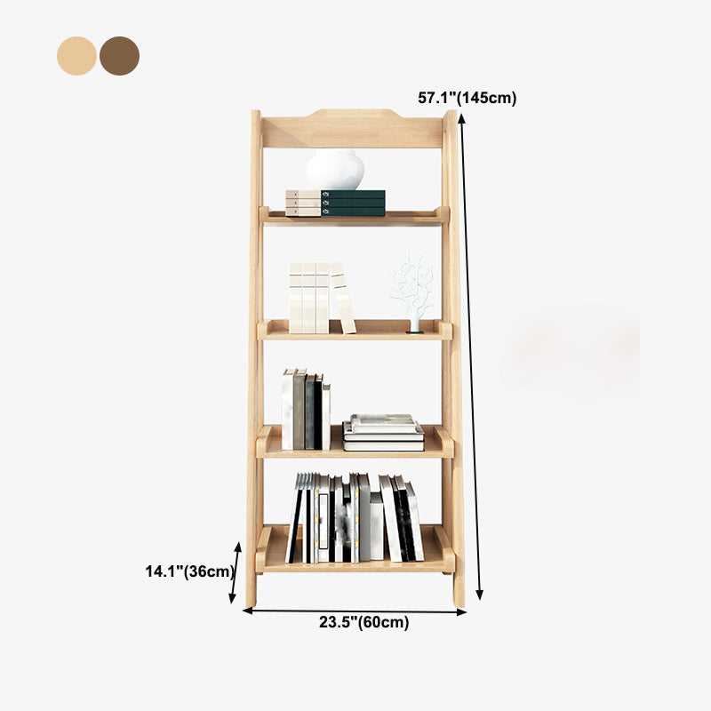 Échelle en bois massif bibliothèque moderne bibliothèque de rangement ouvert pour le bureau à domicile, 14.1 "D