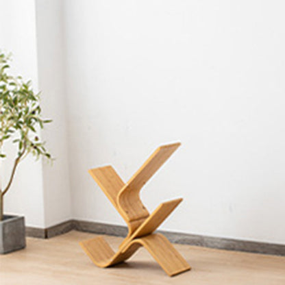 Geometry Bamboo Bookshelf Modern Bedroom Bookcase with Shelf 23.2" W X 8" D