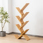 Geometry Bamboo Bookshelf Modern Bedroom Bookcase with Shelf 23.2" W X 8" D