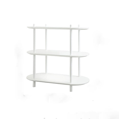 Geometry White Bookshelf Modern Artificial Wood Bookcase with 3 / 4 Shelves 31"L x 12"W x 31"H