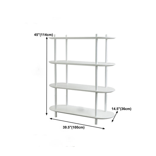 Geometry White Bookshelf Modern Artificial Wood Bookcase with 3 / 4 Shelves