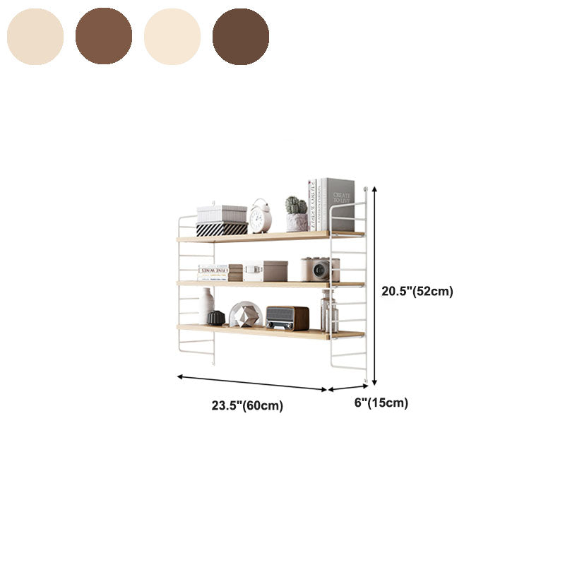 Wall-mount Bookshelf Modern Wooden Bookcase with Multi Shelves