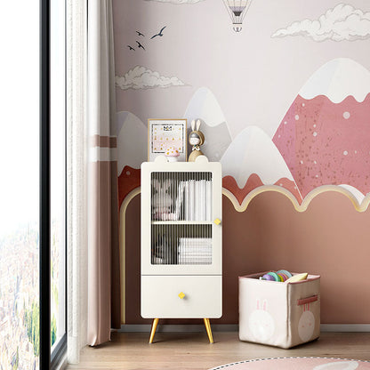 14" D Wooden Bookshelf Modern Closed Storage Bookcase with Drawer and Door Clearhalo 'Bookcases' 'furn' 'furn_bookcases' 'Furniture' 'Office Furniture' 5659953