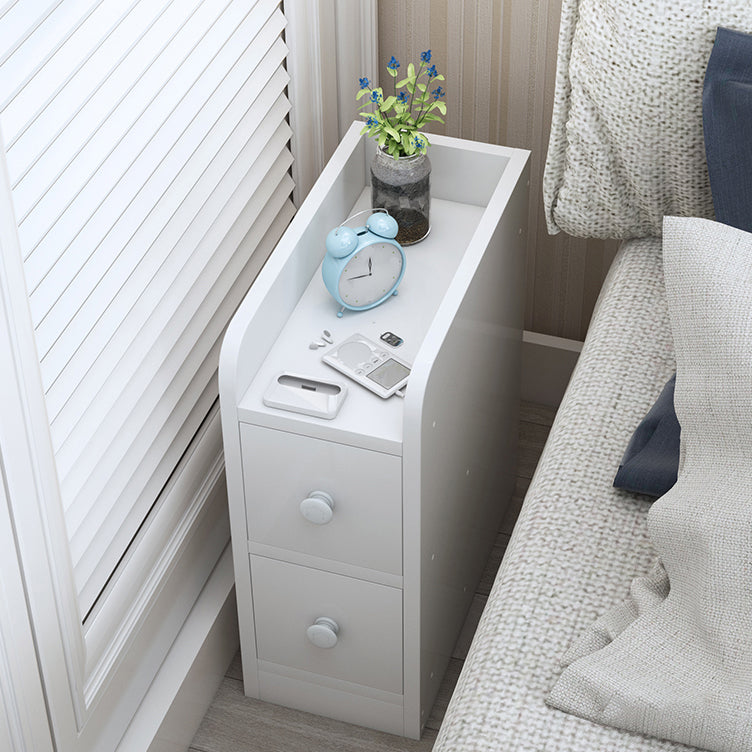 Contemporary 20" H Night Table Wood Rectangular Nightstand with Storage