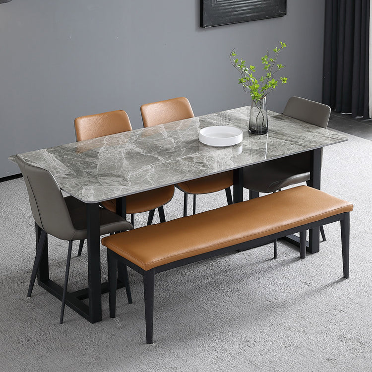 Modern Solid Color Seating Bench Upholstered Bench with Cushioned Clearhalo 'Benches' 'Chairs & Seating' 'furn' 'furn_benches' 'Furniture' 'Living Room Furniture' 5660307