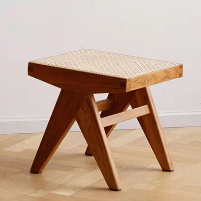 17.7"H Modern Bench Entryway and Bedroom Solid Wood Seating Bench with X-Legs 20"L x 16"W x 18"H Cherry Wood Clearhalo 'Benches' 'Chairs & Seating' 'furn' 'furn_benches' 'Furniture' 'Living Room Furniture' 5660346