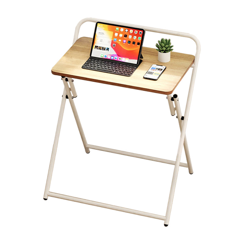Modern Style Wooden Office Desk Rectangular Folding Writing Desk for Home 25.6"L x 15.7"W x 28.7"H White No Shelf Clearhalo 'furn' 'furn_office_desk' 'Furniture' 'Office Desks' 'Office Furniture' 'office_desk' 5660441