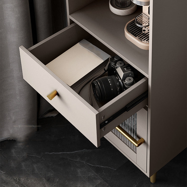 Scheda laterale in stile moderno deposito aperto con armadi di vetro per sala da pranzo in cucina