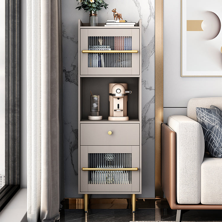 Scheda laterale in stile moderno deposito aperto con armadi di vetro per sala da pranzo in cucina