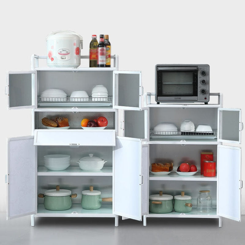 Cuccatura bianca Cucina supporto in metallo moderno porte in vetro a buffet