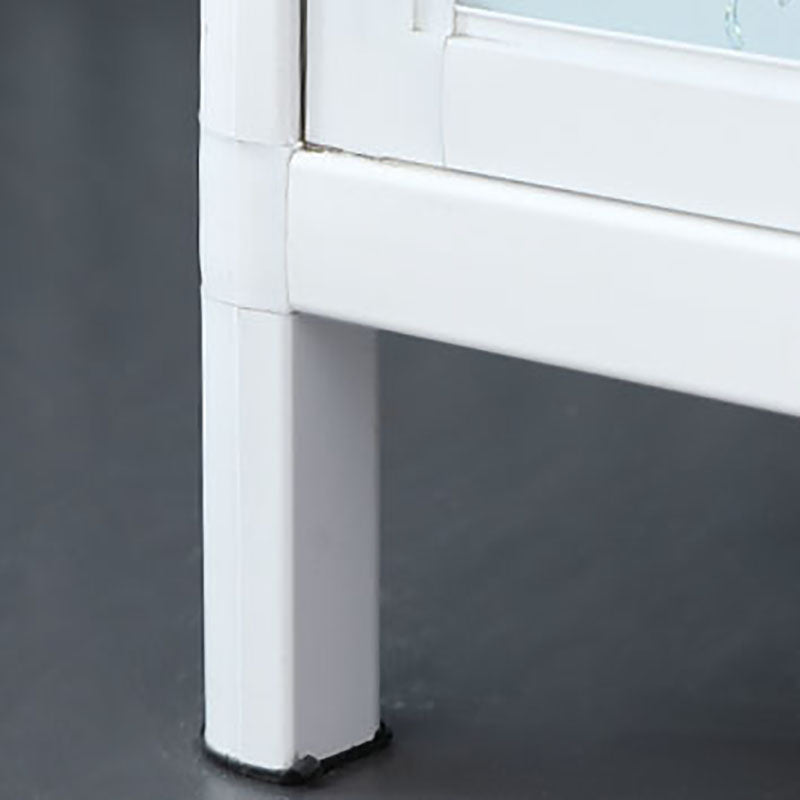 Cuccatura bianca Cucina supporto in metallo moderno porte in vetro a buffet