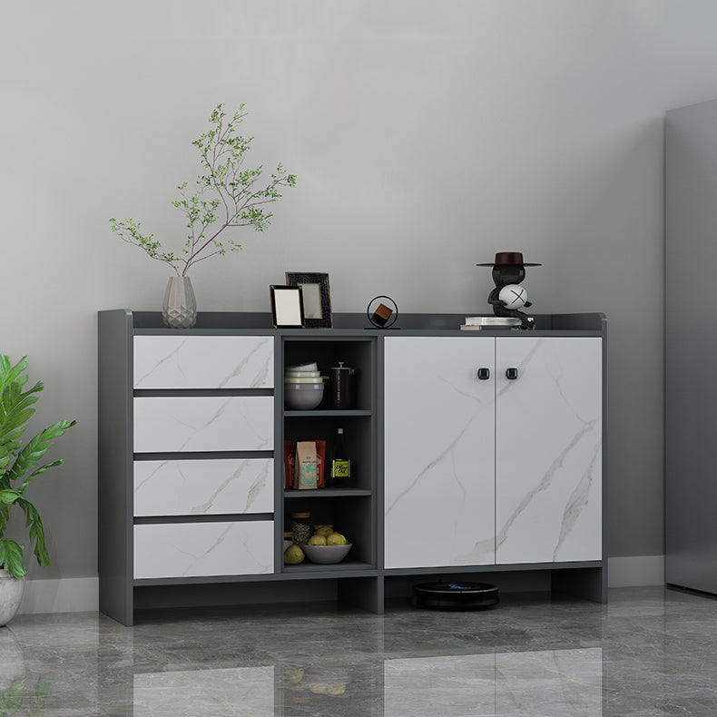 Moderno legno ingegnerizzato 39 "h sideboard buffet sala da pranzo buffet server in grigio