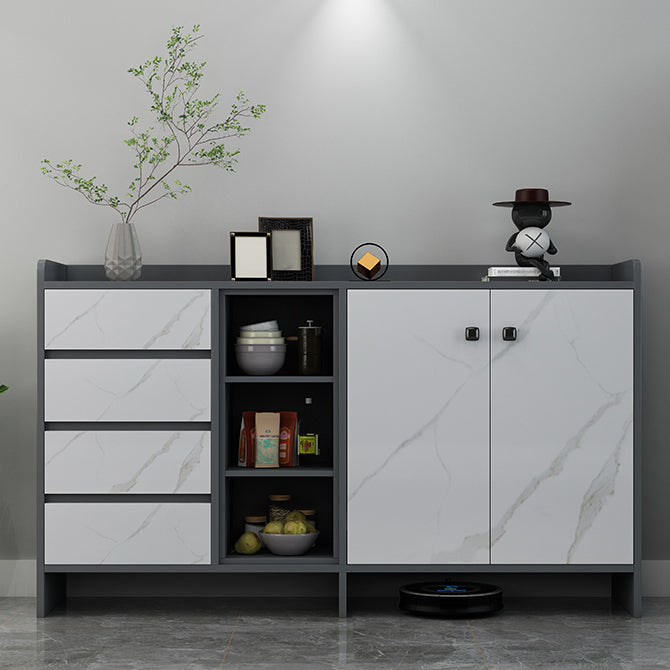 Moderno legno ingegnerizzato 39 "h sideboard buffet sala da pranzo buffet server in grigio