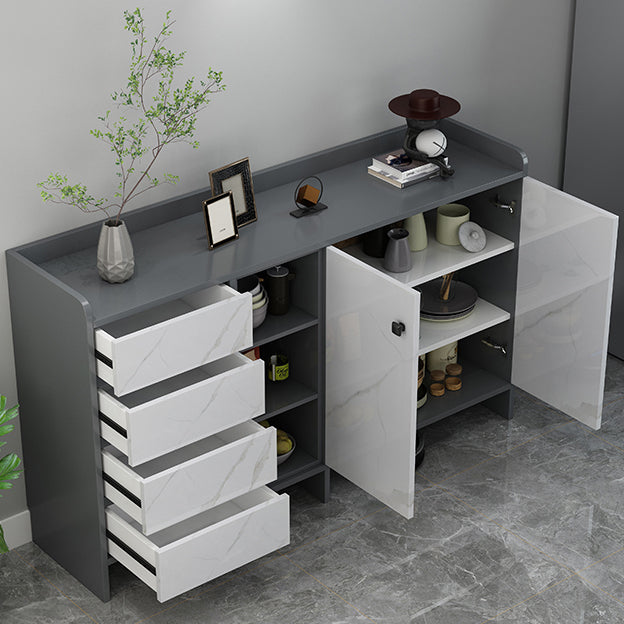 Moderno legno ingegnerizzato 39 "h sideboard buffet sala da pranzo buffet server in grigio