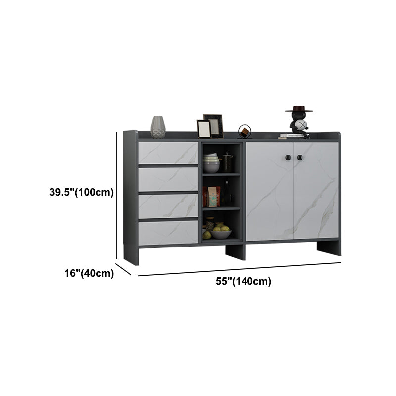 Moderno legno ingegnerizzato 39 "h sideboard buffet sala da pranzo buffet server in grigio