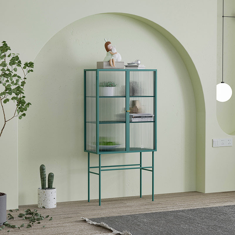 Metal Buffet Server Kitchen 2 Porte di vetro Server da pranzo per sala da pranzo