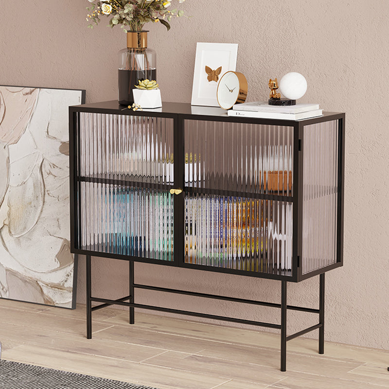 Metal Buffet Server Kitchen 2 Porte di vetro Server da pranzo per sala da pranzo