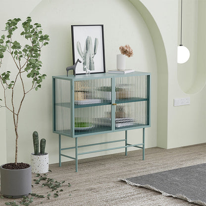 Metal Buffet Server Kitchen 2 Porte di vetro Server da pranzo per sala da pranzo