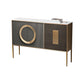 Glam Style 40" Height Sideboard 3 Drawer 2 Doors Cupboard for Living Room Gold-Brown Clearhalo 'buffet_sideboard' 'Buffets & Sideboards' 'furn' 'furn_buffet_sideboard' 'Furniture' 'Kitchen & Dining Furniture' 5661146