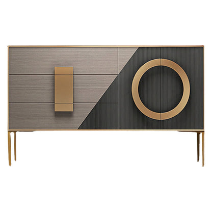 Glam Style 40" Height Sideboard 3 Drawer 2 Doors Cupboard for Living Room Black-Gold Clearhalo 'buffet_sideboard' 'Buffets & Sideboards' 'furn' 'furn_buffet_sideboard' 'Furniture' 'Kitchen & Dining Furniture' 5661150