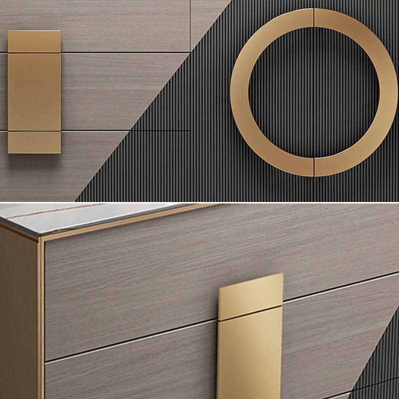 Glam Style 40" Height Sideboard 3 Drawer 2 Doors Cupboard for Living Room Clearhalo 'buffet_sideboard' 'Buffets & Sideboards' 'furn' 'furn_buffet_sideboard' 'Furniture' 'Kitchen & Dining Furniture' 5661152